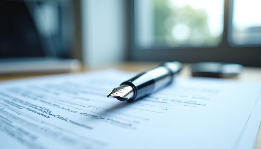 Professionele zakelijke contractondertekening in een modern IT-kantoor